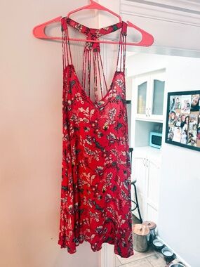 En Creme Red Floral Dress/Top